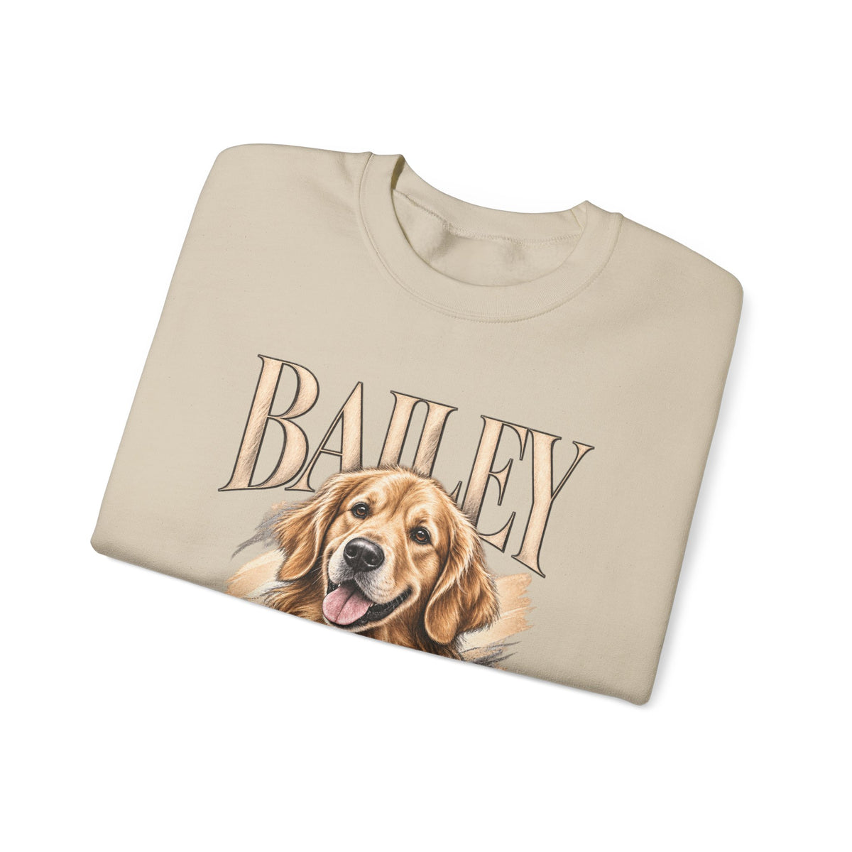 Golden Retriever Bailey Crewneck Sweatshirt — Personalized Dog Portrait Pullover
