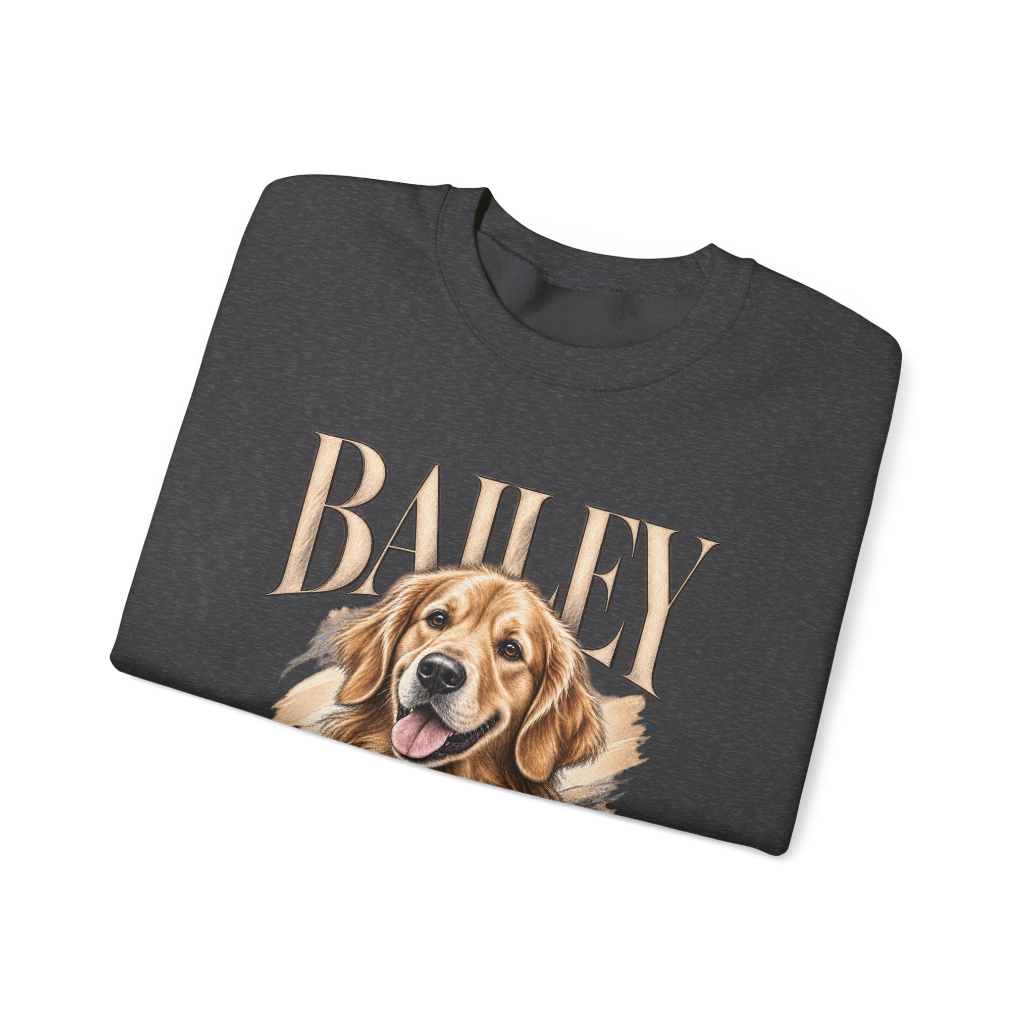 Golden Retriever Bailey Crewneck Sweatshirt — Personalized Dog Portrait Pullover