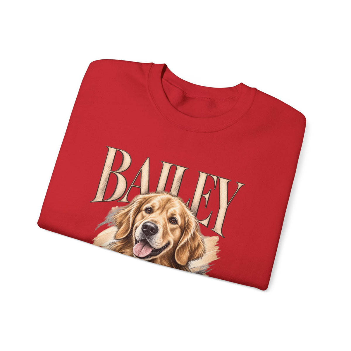 Golden Retriever Bailey Crewneck Sweatshirt — Personalized Dog Portrait Pullover