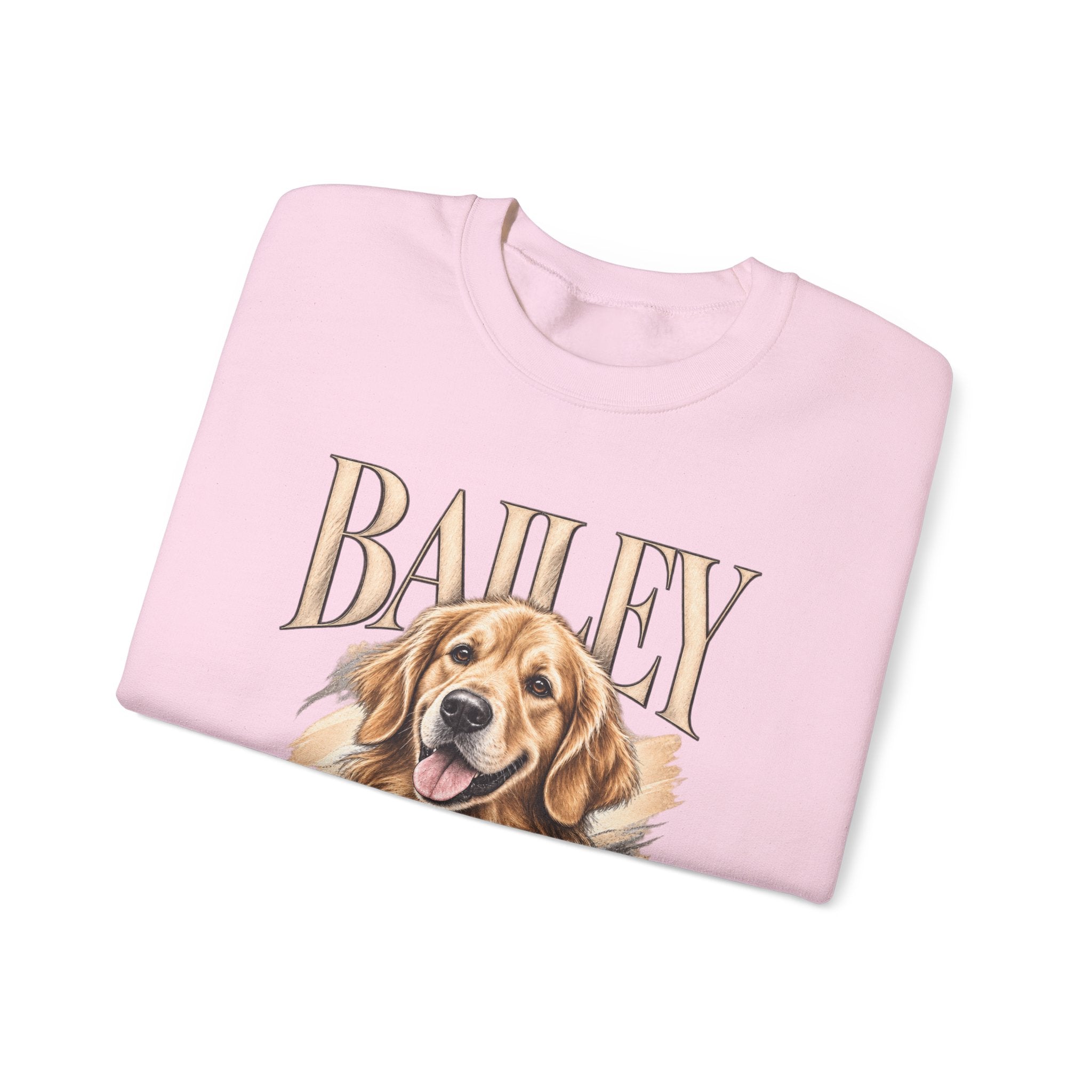 Golden Retriever Bailey Crewneck Sweatshirt — Personalized Dog Portrait Pullover