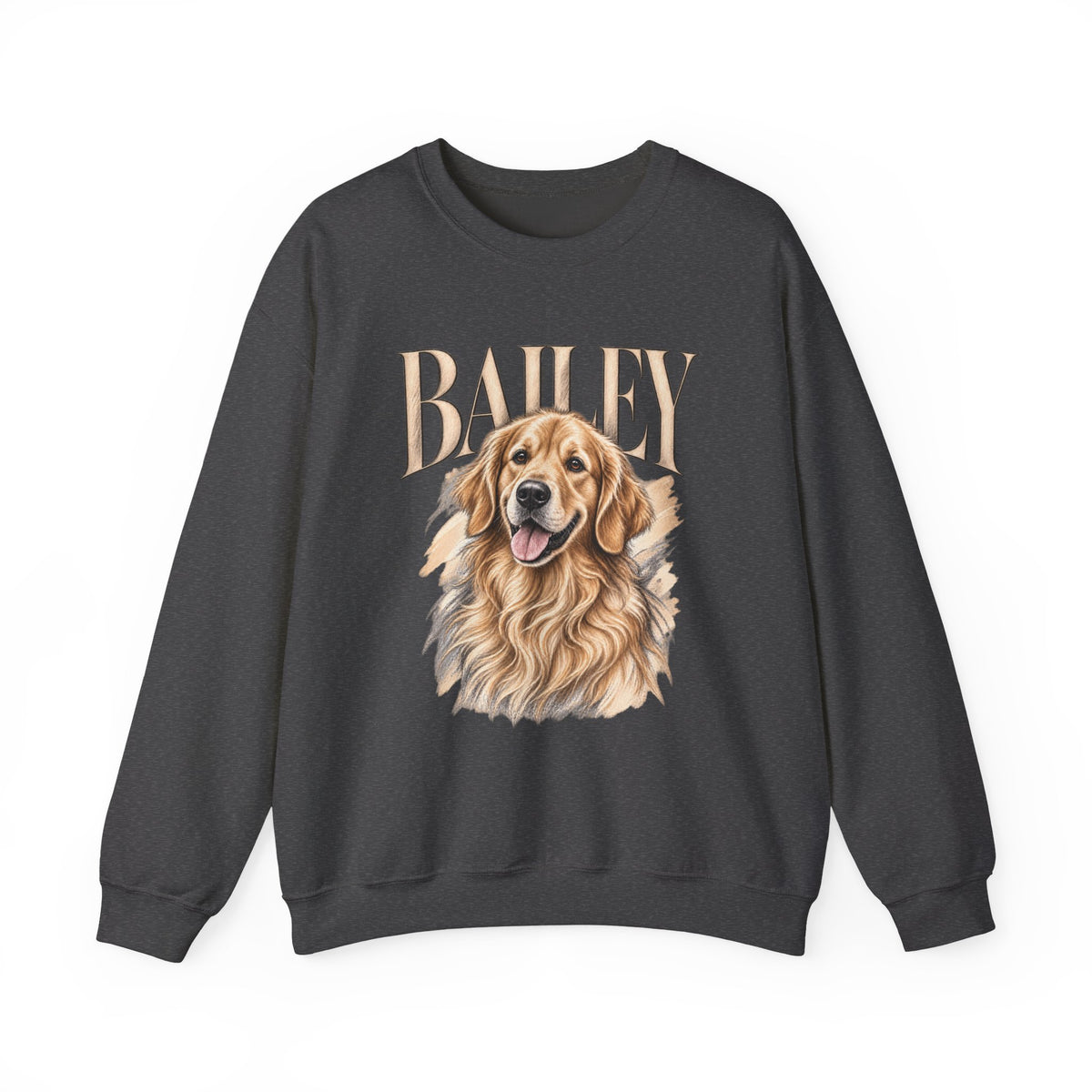 Golden Retriever Bailey Crewneck Sweatshirt — Personalized Dog Portrait Pullover