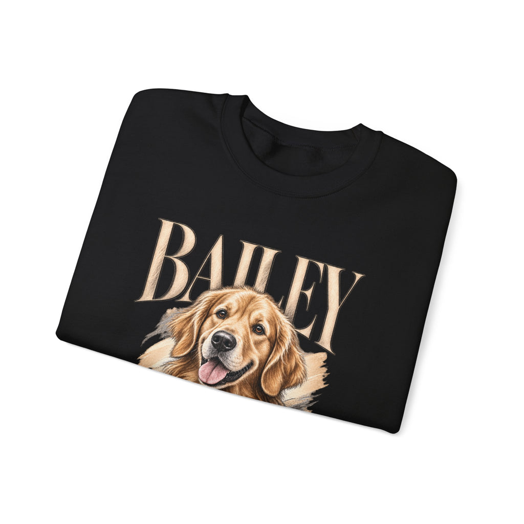 Golden Retriever Bailey Crewneck Sweatshirt — Personalized Dog Portrait Pullover