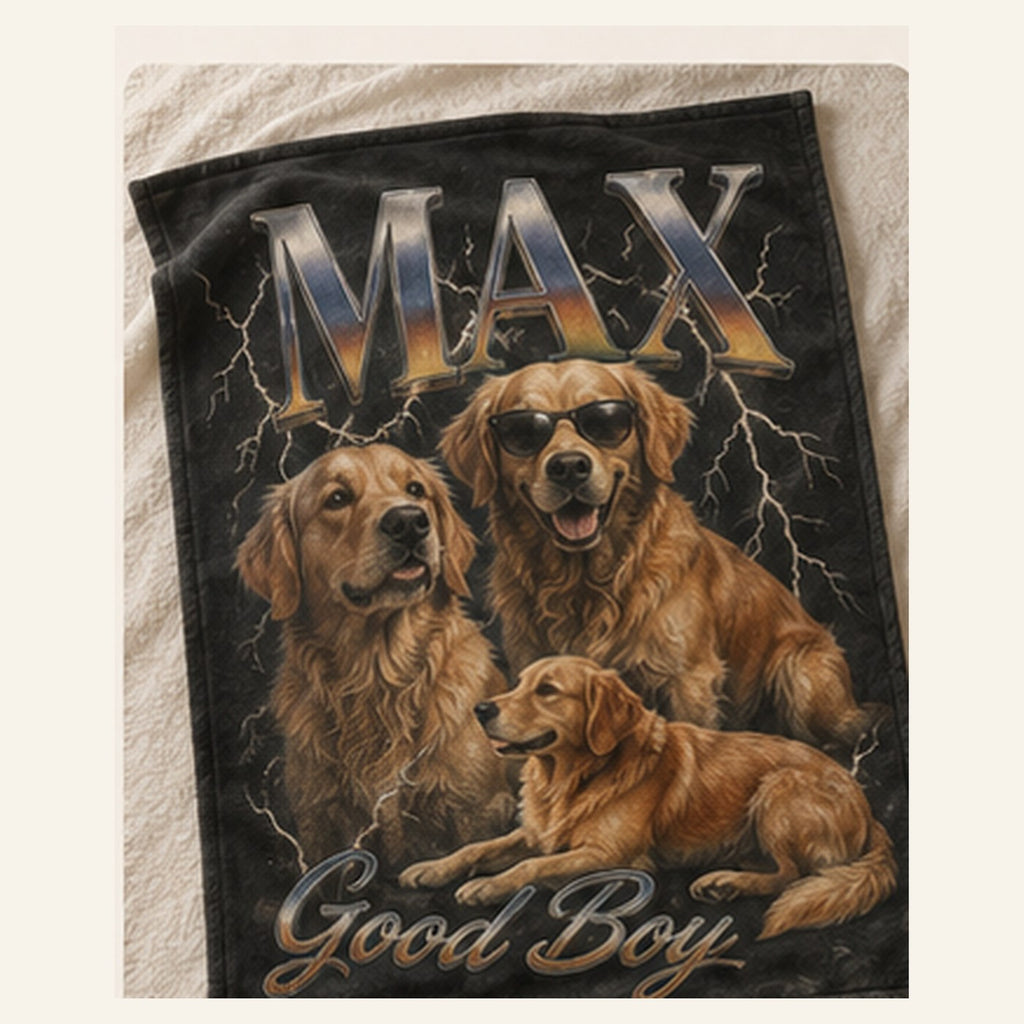 Style 3 90s Retro Bootleg custom pet blanket example