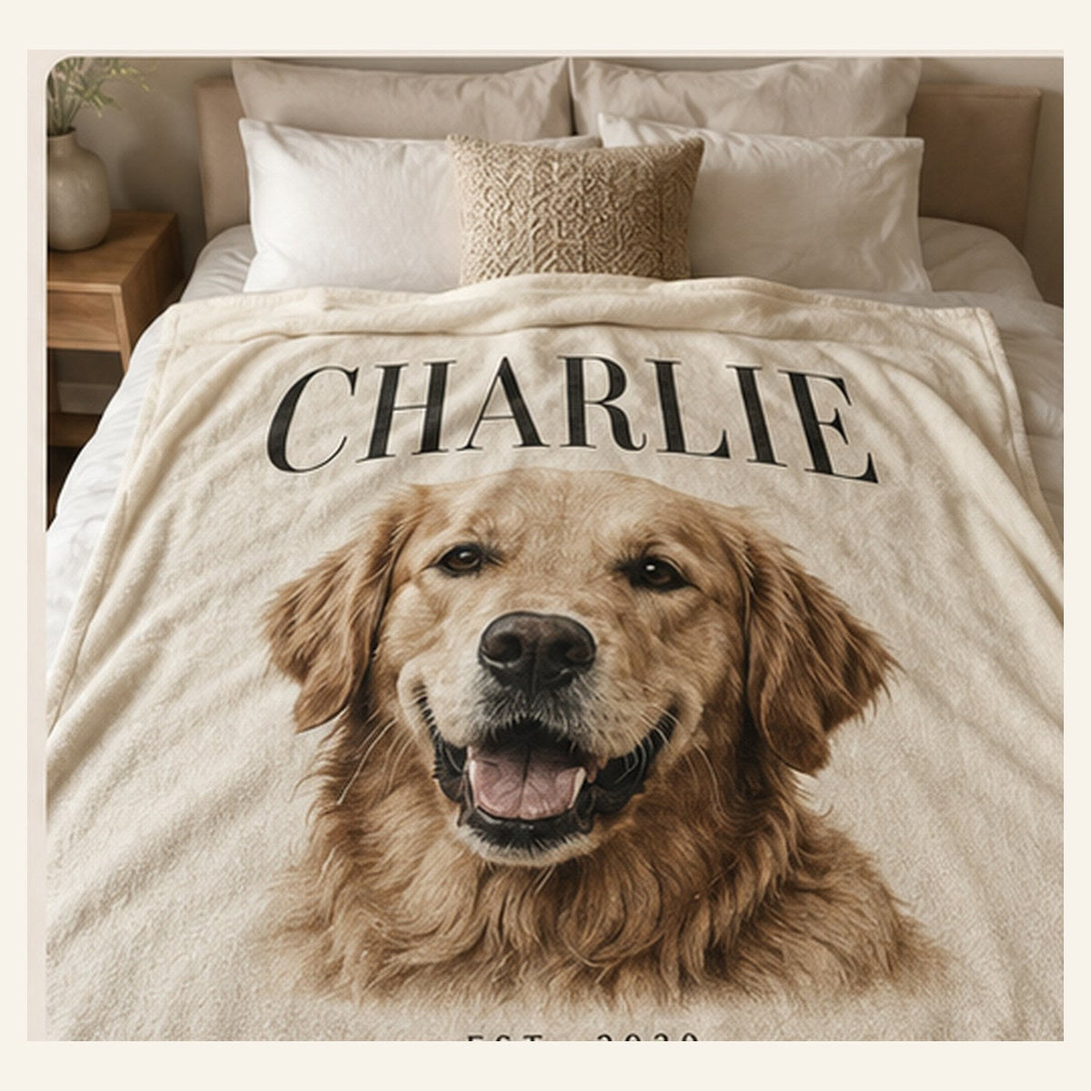 Style 2 Clean Realistic Portrait custom pet blanket example