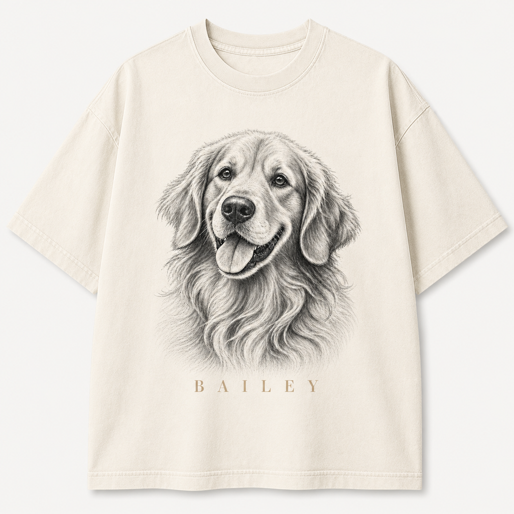 Style 2 Clean Realistic Portrait custom pet T-shirt example