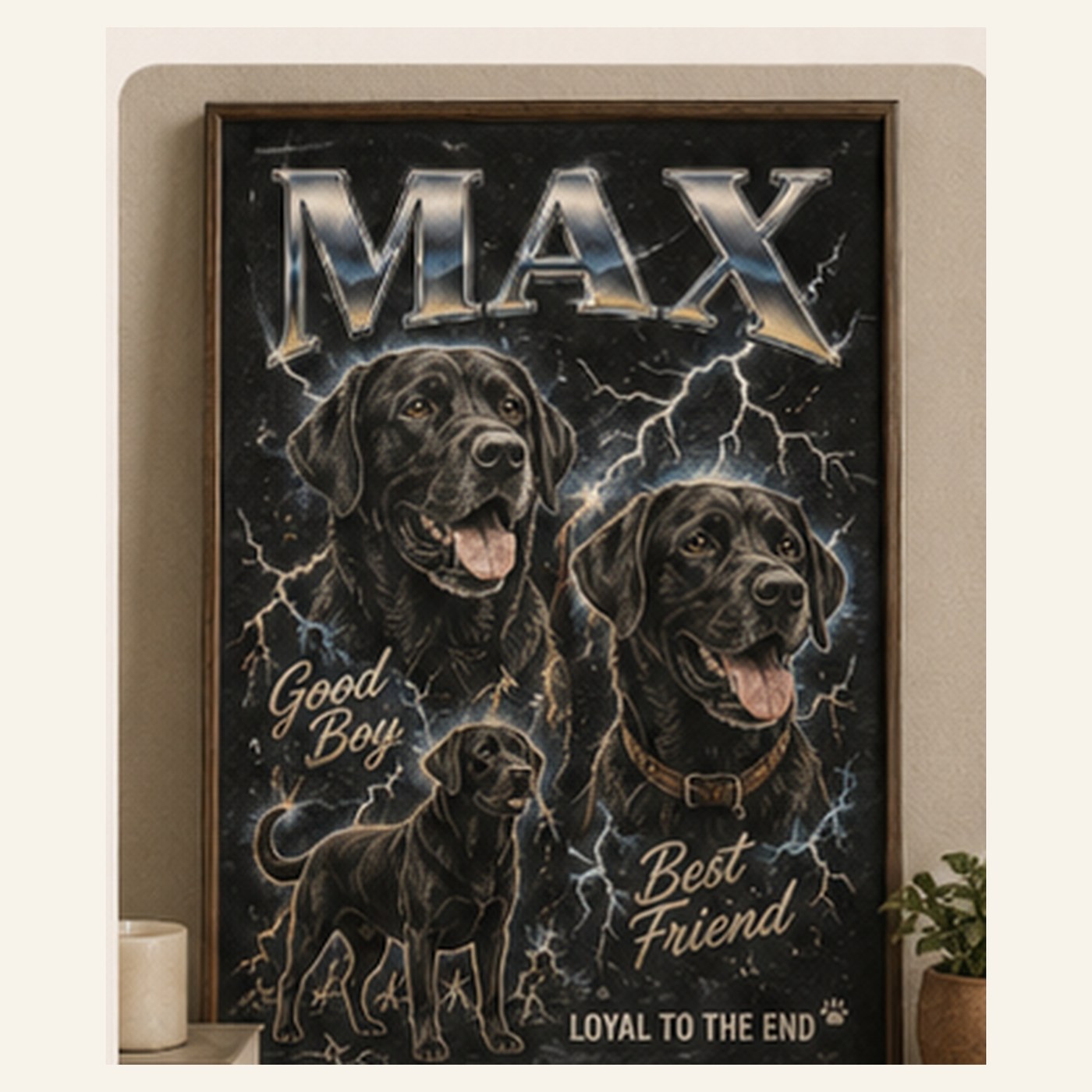 90s Retro Bootleg custom pet portrait style