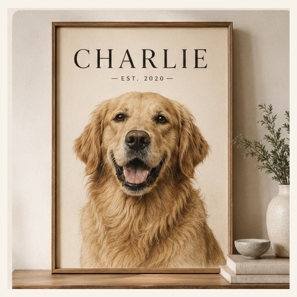 Clean Realistic Portrait custom pet wall art style