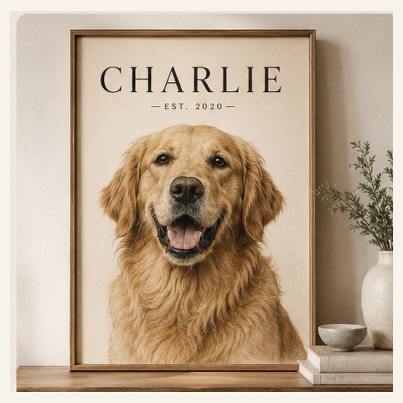 Clean Realistic Portrait custom pet wall art style