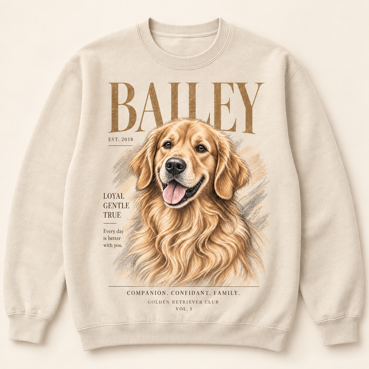 Vintage Editorial custom pet sweatshirt style