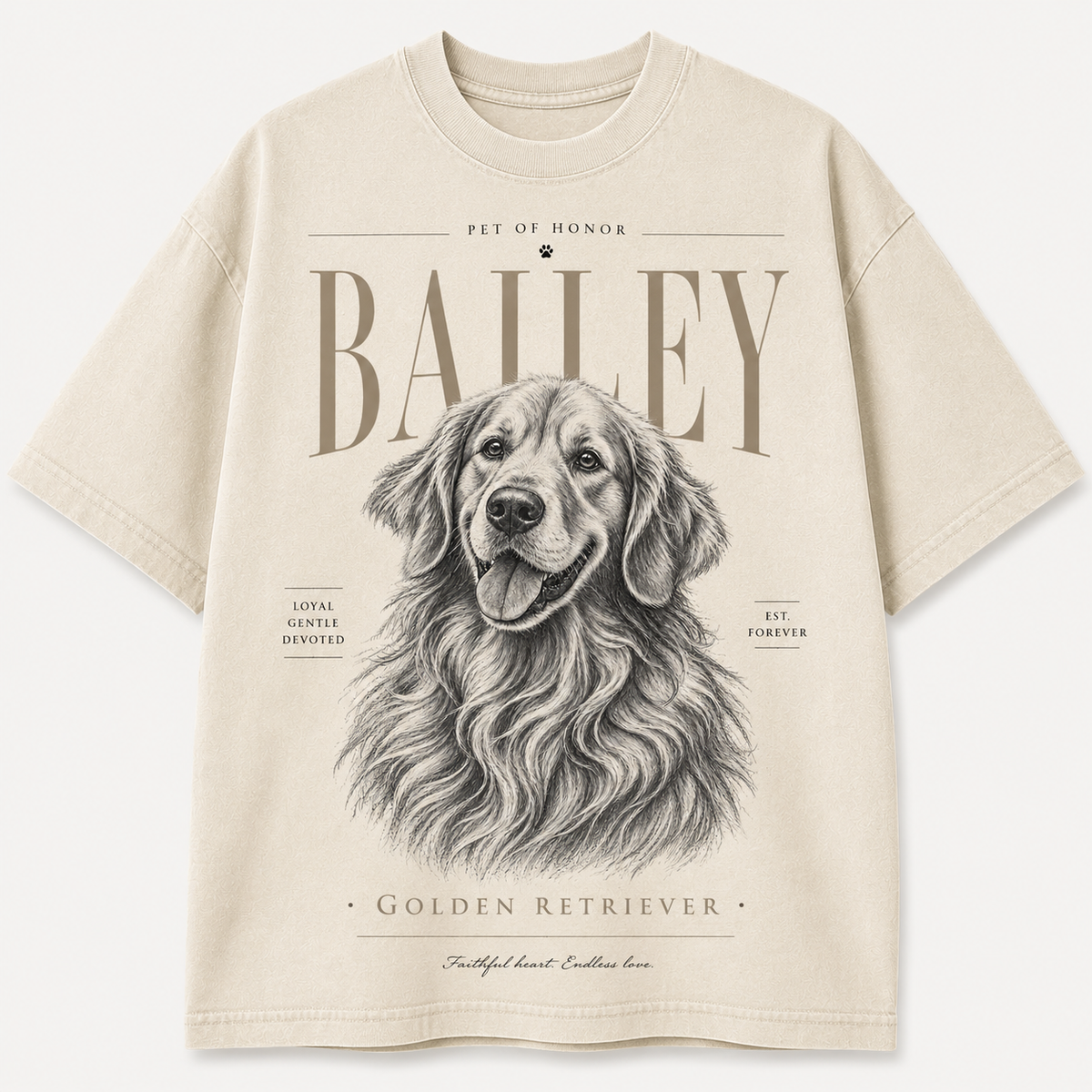 Style 4 Vintage Editorial custom pet T-shirt example
