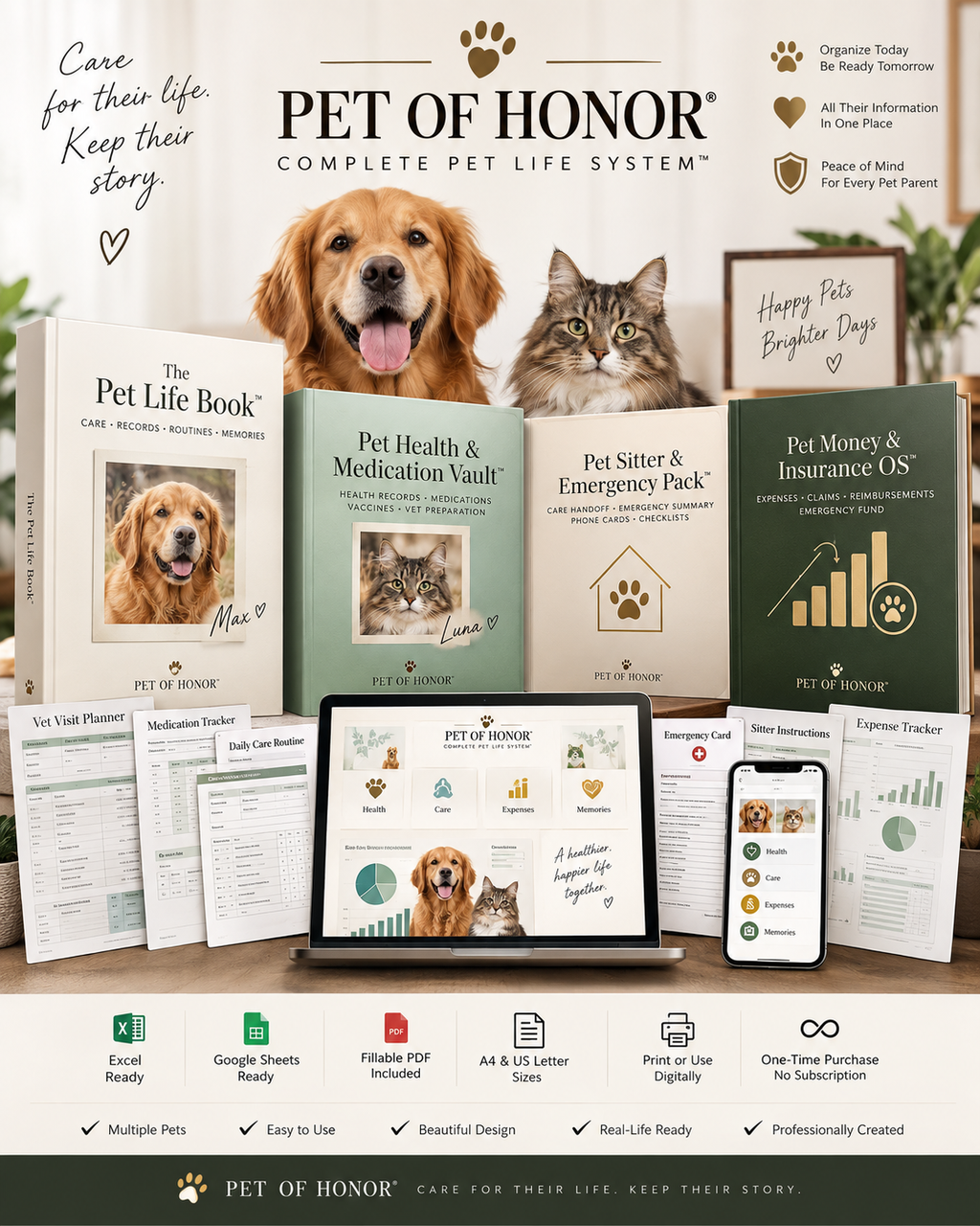 Complete Pet Life System all-in-one digital pet care organizer hero