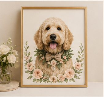 Romantic Botanical keepsake pet poster example